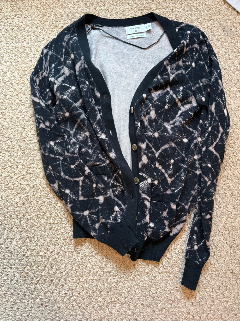 Target x Thakoon 20th Anniversary Black and Cream Patterned Women’s Cardigan